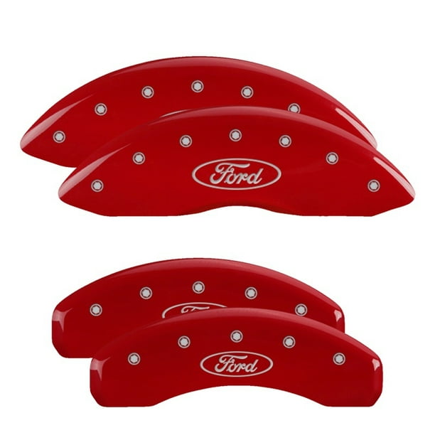 MGP Caliper Covers 10219SMGPRD MGP Engraved Caliper Cover with Red Powder Coat Finish and Silver Characters, Set of 4 
